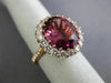 ESTATE LARGE 7.30CT DIAMOND & AAA PINK TOURMALINE 18KT ROSE GOLD ENGAGEMENT RING