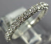 ESTATE .52CT DIAMOND 18KT WHITE GOLD 3D 2MM ROUND 3/4 ETERNITY ANNIVERSARY RING