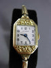 ANTIQUE 14KT GOLD FILLED OCTAGON CANTERBURY FLORAL DESIGN WATCH AMAZING! #22615