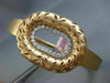 ESTATE LARGE .60CT DIAMOND 14KT ROSE GOLD 3D OVAL FILIGREE LEAF BANGLE BRACELET