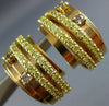 ESTATE WIDE .24CT FANCY YELLOW & PINK DIAMOND 18KT 2 TONE GOLD UMBRELLA EARRINGS