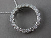ESTATE 1.0CT DIAMOND 14KT WHITE GOLD 3D CLASSIC CIRCLE OF LIFE FLOATING PENDANT