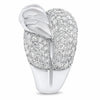 LARGE 1.58CT DIAMOND 14KT WHITE GOLD 3D MULTI ROW LOVE KNOT DOUBLE FUN RING
