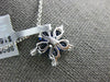 LARGE 1.44CT DIAMOND & AAA SAPPHIRE 18K WHITE GOLD FLOWER SNOWFLAKE STAR PENDANT