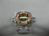 ESTATE 1.13CT DIAMOND 14KT WHITE & ROSE GOLD 3D HALO SEMI MOUNT ENGAGEMENT RING