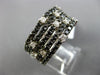 WIDE 3.75CT WHITE & BLACK DIAMOND 14KT WHITE GOLD 3D MULTI ROW ANNIVERSARY RING