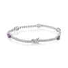 3.71CT DIAMOND & AAA PURPLE SAPPHIRE 18K WHITE GOLD OVAL & ROUND TENNIS BRACELET