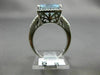 ESTATE LARGE 5.27CT AAA BLUE TOPAZ 14KT WHITE GOLD SQUARE HALO FILIGREE FUN RING