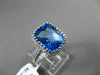 ESTATE 6.33CTW DIAMOND & AAA BLUE TOPAZ 14KT WHITE GOLD 3D FILIGREE HALO RING