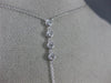 ESTATE .26CT DIAMOND 14KT WHITE GOLD 3D ELONGATED 5 STONE LARIAT LOVE NECKLACE