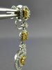 ESTATE LARGE 2.34CT WHITE & FANCY YELLOW DIAMOND 18KT 2 TONE GOLD HEART EARRINGS