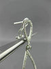 ESTATE LARGE 1.31CT DIAMOND 14KT WHITE GOLD PEAR ETOILE CLIP ON HANGING EARRINGS