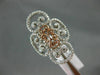 ESTATE LARGE .60CT DIAMOND 14KT WHITE & ROSE GOLD MULTI HEART FILIGREE LOVE RING