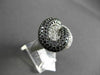 ESTATE LARGE 4.81CTW WHITE & BLACK DIAMOND 18KT WHITE GOLD LOVE KNOT FUN RING