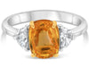 3.62CT DIAMOND & AAA YELLOW SAPPHIRE PLATINUM & 14KT YELLOW GOLD ENGAGEMENT RING