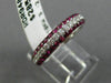 ESTATE .98CT DIAMOND & AAA RUBY 18KT WHITE GOLD SEMI ETERNITY 3 ROW WEDDING RING