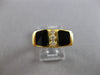 .09CT DIAMOND & AAA ONYX 14KT YELLOW GOLD 3D SQUARE HANDCRAFTED MENS RING #23110