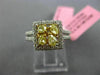 .88CT WHITE & FANCY YELLOW DIAMOND 18KT WHITE GOLD SQUARE FRIENSHIP PROMISE RING