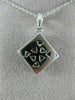 ESTATE 1.0CT DIAMOND 14KT WHITE GOLD 3D INVISIBLE SQUARE FLOATING PENDANT #17673
