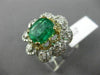 EXTRA LARGE 5.57CT DIAMOND & EMERALD 14K TWO TONE GOLD FLOWER INFINITY LOVE RING