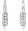 ESTATE .40CT DIAMOND 14KT WHITE GOLD 3D MULTI ROW OVAL FUN HOOP HANGING EARRINGS