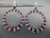LARGE 10.57CT DIAMOND & AAA BLUE TOPAZ AMETHYST 14KT WHITE GOLD HANGING EARRINGS