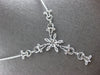 LARGE 1.25CT DIAMOND 18KT WHITE GOLD 3D FLOWER SNOWFLAKE LARIAT NECKLACE #27832