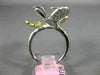 ESTATE LARGE .94CT MULTI COLOR DIAMOND 18K TRI COLOR GOLD 3D BUTTERFLY LOVE RING