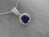 ESTATE 1.02CT DIAMOND & AAA AMETHYST 14KT WHITE GOLD 3D PAVE HALO ROUND PENDANT
