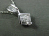 ESTATE .56CT ROUND BAGUETTE PRINCESS DIAMOND 14KT WHITE GOLD 3D SQUARE PENDANT