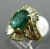 ESTATE 1.47CT DIAMOND & AAA EMERALD 14K YELLOW GOLD 3D OVAL SWIRL BALLERINA RING
