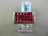 2.22CT DIAMOND & AAA PINK RUBY 18KT WHITE GOLD 3D RECTANGULAR INVISIBLE FUN RING