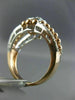 ESTATE LARGE .6CT ROUND & BAGUETTE DIAMOND 14K WHITE & ROSE GOLD FRIENDSHIP RING