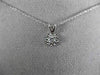 ANTIQUE .07CT OLD MINE DIAMOND 14K WHITE GOLD 3D CLASSIC SOLITARE PENDANT #21936