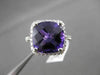 ESTATE 6.03CTW DIAMOND & AAA AMETHYST 14KT WHITE GOLD FILIGREE CLASSIC HALO RING