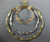 ESTATE LARGE .25CT DIAMOND 14KT TRI COLOR GOLD MULTI CIRCULAR ETOILE FUN PENDANT