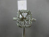 LARGE .72CT DIAMOND 14KT WHITE GOLD EMERALD CUT HALO SEMI MOUNT ENGAGEMENT RING