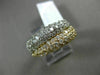 ESTATE WIDE 2CT DIAMOND 14K WHITE & YELLOW GOLD MULTI ROW PAVE DOUBLE LOVE RING