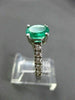 ESTATE 1.50CT DIAMOND & AAA EMERALD 14KT WHITE GOLD OVAL ENGAGEMENT RING #12490