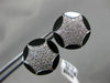ESTATE LARGE .85CT DIAMOND & AAA ONYX 18K WHITE GOLD ROUND HEXAGON STAR EARRINGS