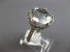 LARGE 5.66CT DIAMOND & AAA AQUAMARINE 14KT WHITE GOLD ROUND HALO ENGAGEMENT RING