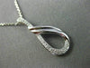 ESTATE .03CT DIAMOND 14KT WHITE GOLD 3D LOVE KNOT SEMI INFINITY FLOATING PENDANT