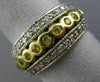 ESTATE WIDE 1.15CT DIAMOND & YELLOW SAPPHIRE 18KT TWO TONE GOLD ANNIVERSARY RING