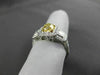 ESTATE 2.13CT GIA FANCY YELLOW DIAMOND 18K TWO TONE GOLD 3 STONE ENGAGEMENT RING