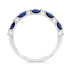 1.70CT DIAMOND & AAA SAPPHIRE 14KT WHITE GOLD 3D OVAL & ROUND ANNIVERSARY RING