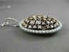 ESTATE LARGE 1.89CT WHITE & PINK DIAMOND 18K 2 TONE GOLD 3D CLUSTER OVAL PENDANT