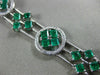 ESTATE WIDE 9.06CT DIAMOND & AAA EMERALD 18KT WHITE GOLD 3D HALO TENNIS BRACELET