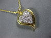 ESTATE .40CT DIAMOND 14K WHITE & YELLOW GOLD 3D CLASSIC PAVE HEART PENDANT #1401