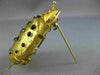 ESTATE LARGE .10CT AAA RUBY 18KT YELLOW GOLD HANDCRAFTED GLASS BEETLE BROOCH PIN