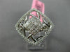 ESTATE LARGE .68CT ROUND PRINCESS DIAMOND 18K WHITE GOLD 3D SQUARE OPEN FUN RING